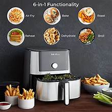Instant Vortex Plus 6QT Air Fryer with Odor Erase Technology, 6-in-1 Functions that Crisps, Roasts, Broils, Dehydrates, Bakes & Reheats, 100+In-App Recipes, from the Makers of Instant Pot,1700W,Black